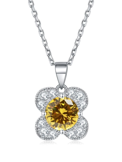 Golden [November] 925 Sterling Silver Birthstone Flower Dainty Necklace